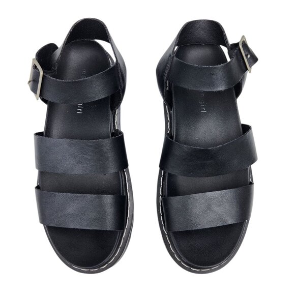 Madden Girl Daze Lug-Sole Platform Black Sandals Women's Size 8 - Picture 3 of 8